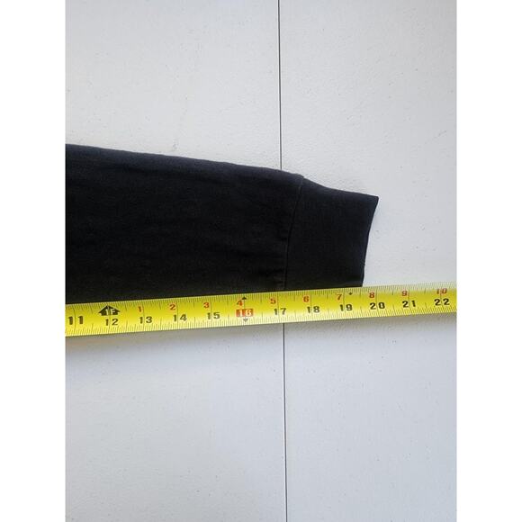 J Crew Shirt Womens Medium Black Cotton Long Sleeve Cropped Crewneck Mallcore - Picture 6 of 13